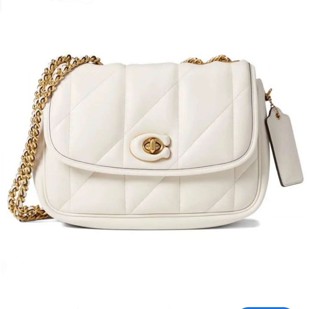 EUC Coach Pillow Madison Bag with Chain Strap in Chalk